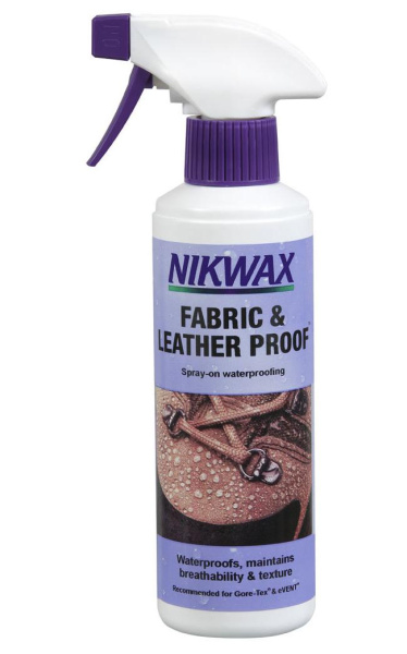 Водоотталкивающая пропитка для обуви Nikwax Fabrick & Leather Spray  (300 мл)